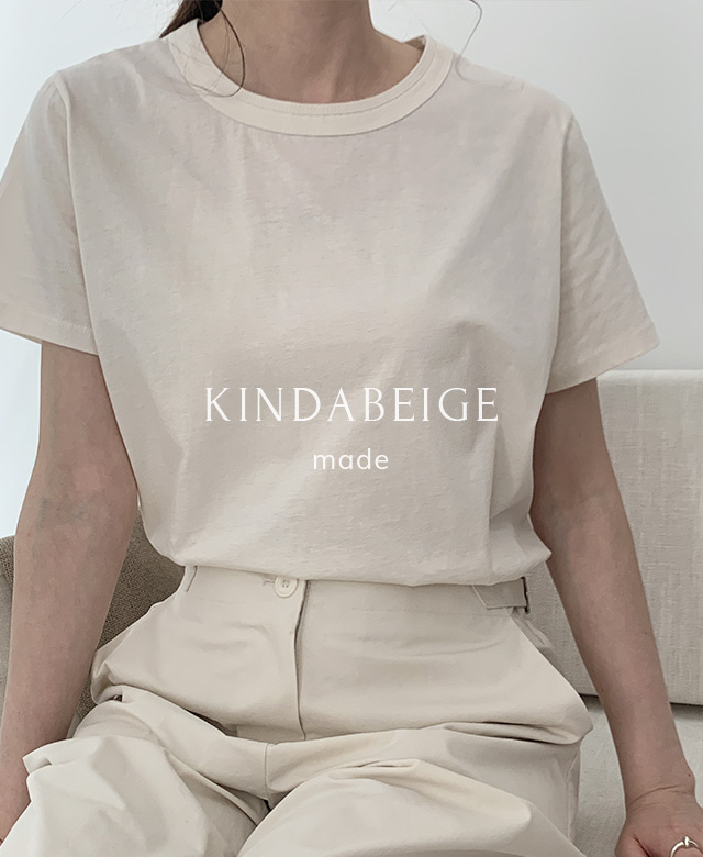 [kindabeige] 베이스 실켓 티셔츠 (cream) (*1500장 돌파),kindabeige