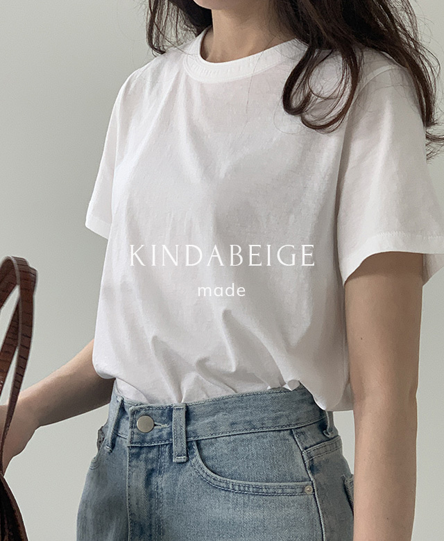 [kindabeige] 베이스 실켓 티셔츠 (pure white) (*1500장 돌파),kindabeige