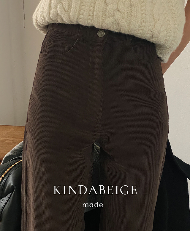 [kindabeige] 테네시 코듀로이 팬츠 (wood brown),kindabeige