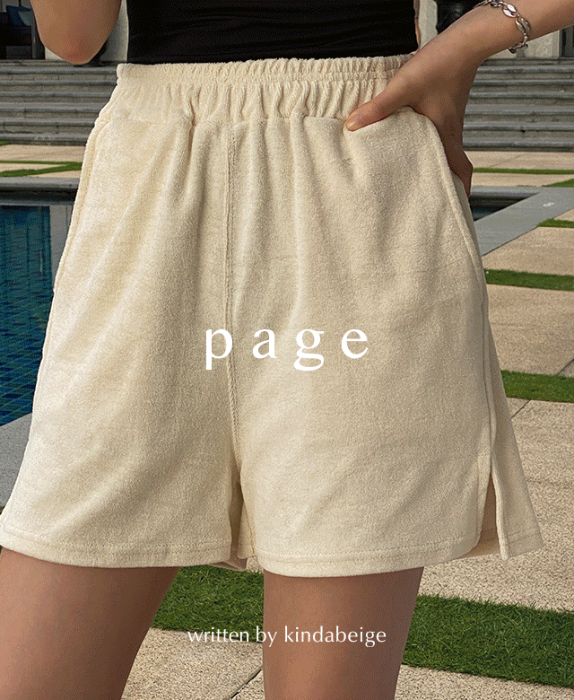[set] [page] 웰니스 테리 숏 팬츠 (4color),kindabeige