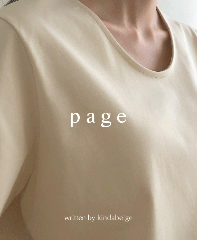 [page] 에센스 유넥 실켓 티셔츠 (cream beige),kindabeige