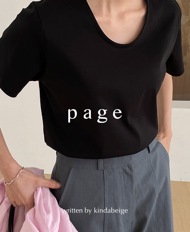 (*당일출고!) [page] 에센스 유넥 실켓 티셔츠 (black),kindabeige
