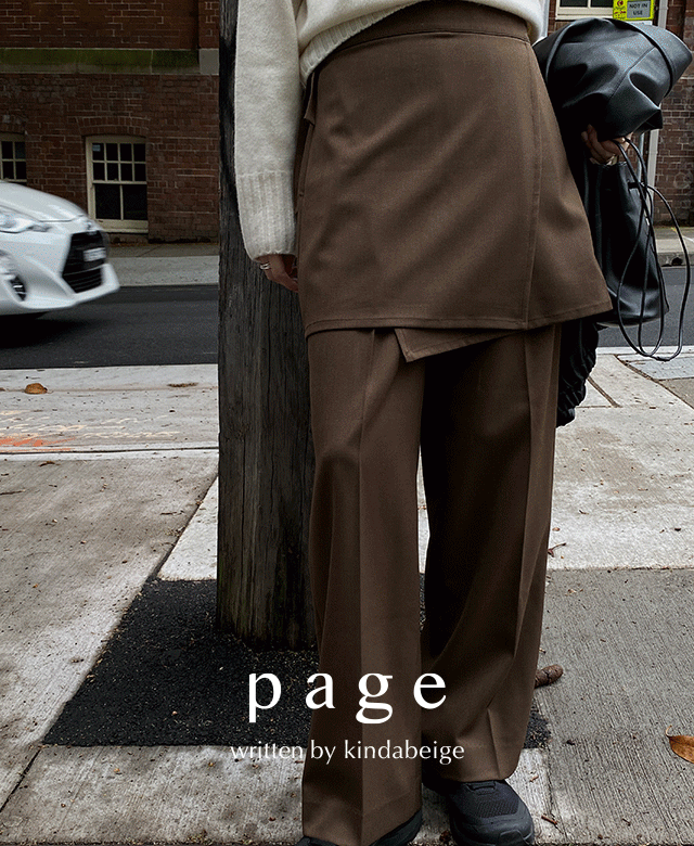(*Two-way) [page] 포츠 랩 슬랙스 (chestnut brown),kindabeige